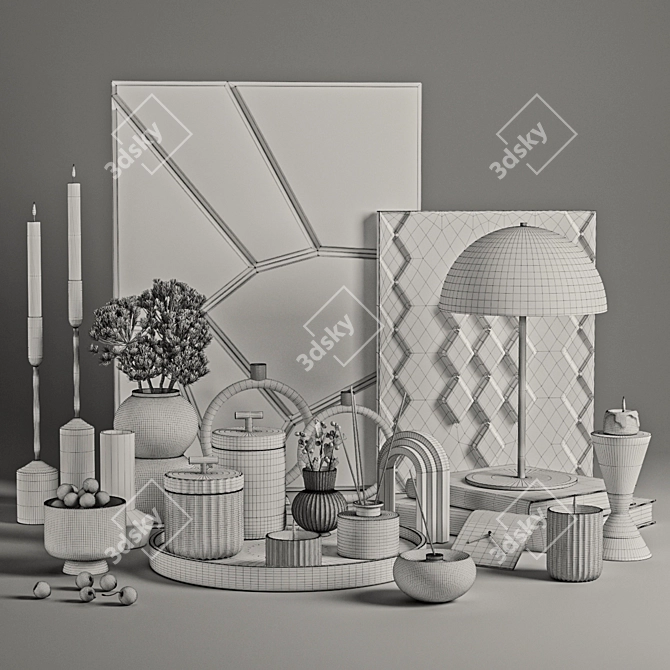 Elegant Detailed Decor Set 3D model image 5