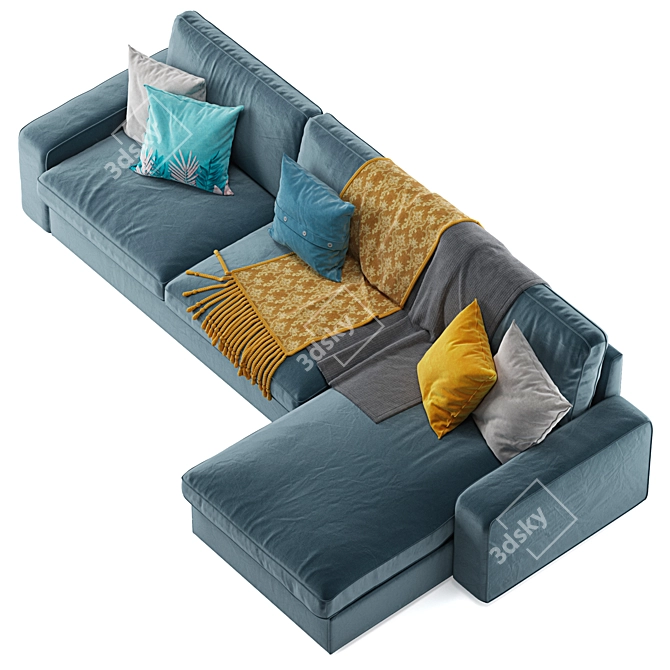 Modern Stylish Ikea Kivik Corner Sofa 3D model image 6