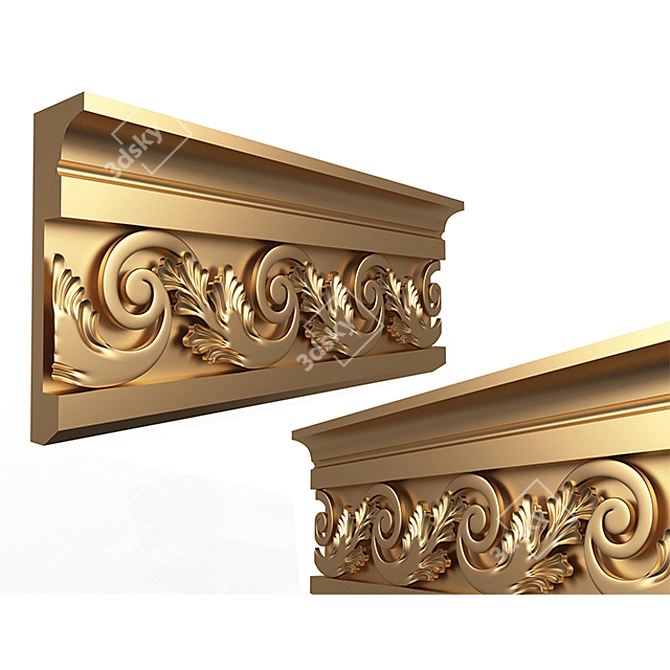 Elegant Cornice Molding: Enhance Your Décor 3D model image 1