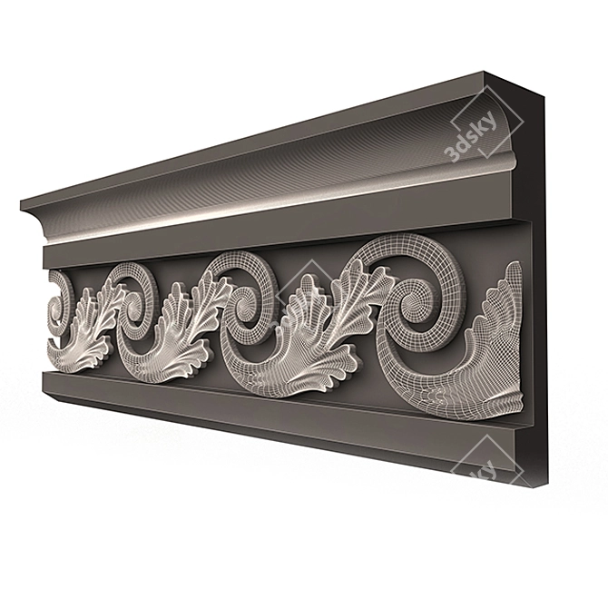 Elegant Cornice Molding: Enhance Your Décor 3D model image 10