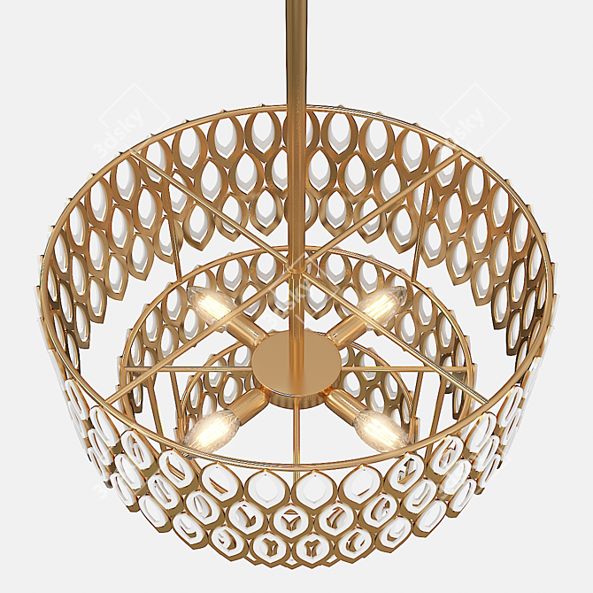 Luxury Petal Pendant Light 3D model image 3