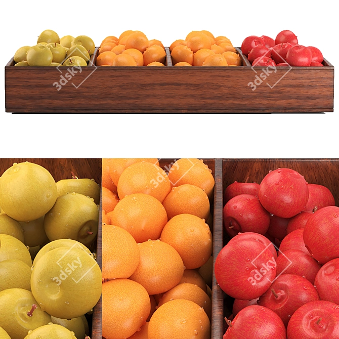 Fresh Fruit Set: A Juicy Delight 3D model image 2