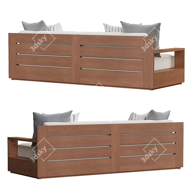 Elegant Marbella Teak Collection 3D model image 8