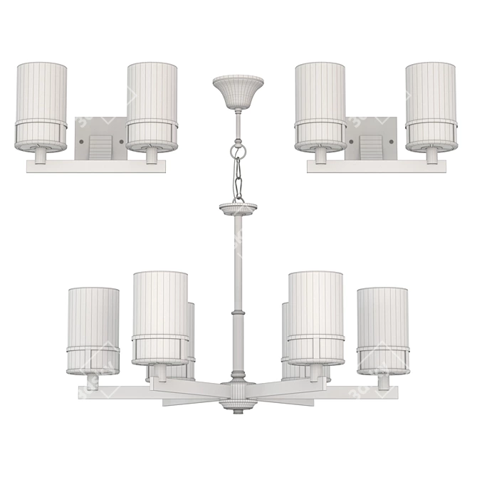 Elegant Pendant Chandelier: Lightstar Cero 3D model image 3