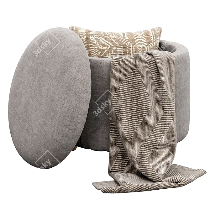 Louise Ottoman Set: Stylish Storage Solution 3D model image 5