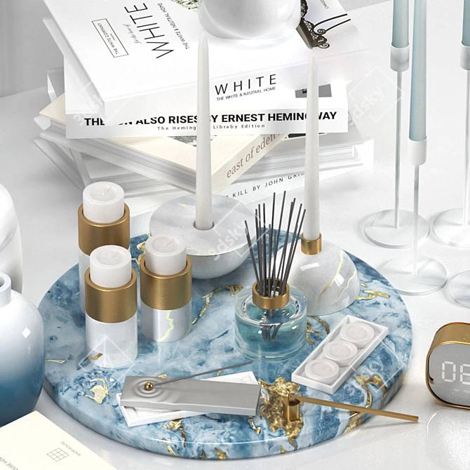 Elegant Home Decor Set 3D model image 12