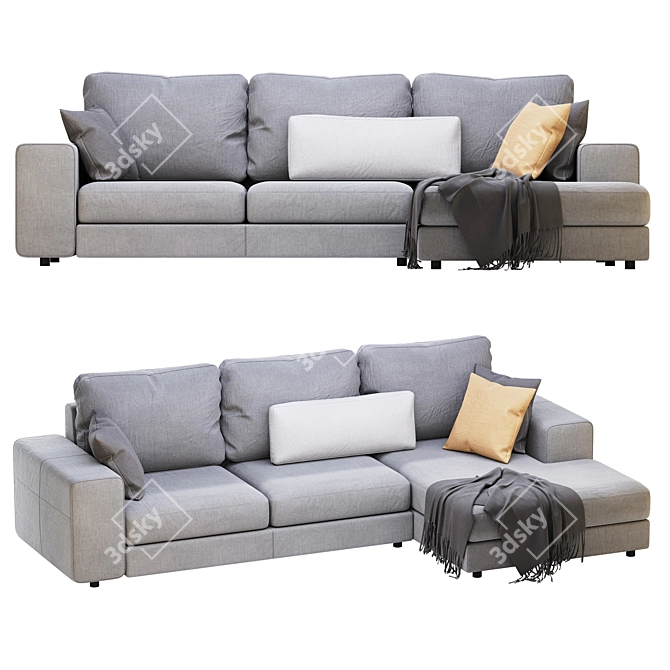 Alberta Manhattan Sofa: Modern Elegance in Perfect Dimensions 3D model image 3