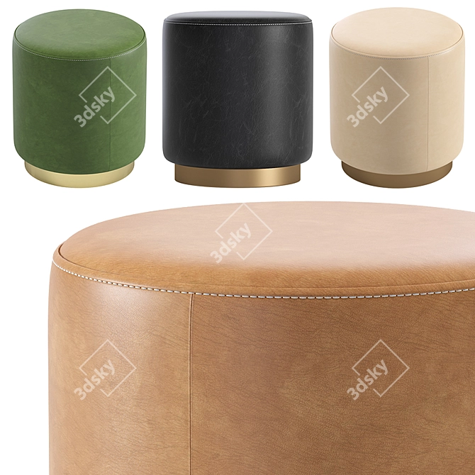 Luxury Dior Leather Poof 3D model image 6