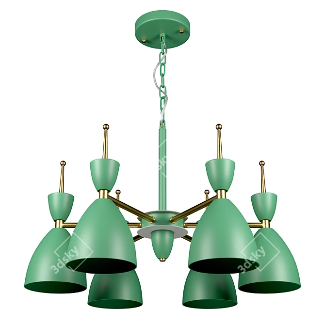 Title: Modern Italian Pendant Chandelier - Gemma 3785/6 3D model image 2