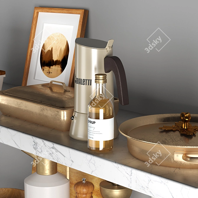 Modern Kitchen Decor Set 3D model image 5