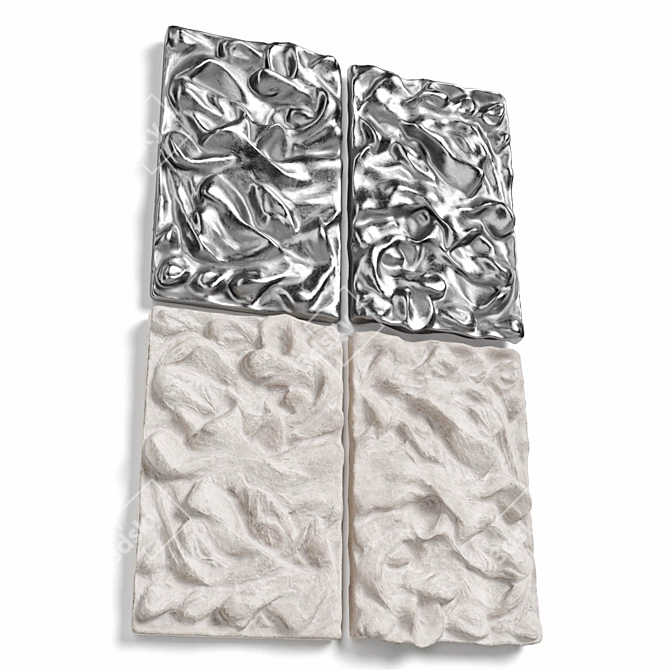 Elegant Relief Metal Panel 3D model image 3
