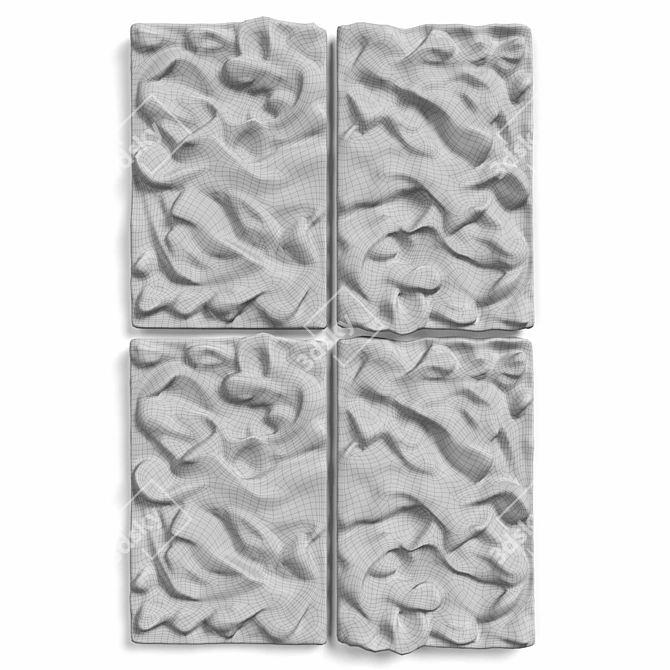 Elegant Relief Metal Panel 3D model image 5
