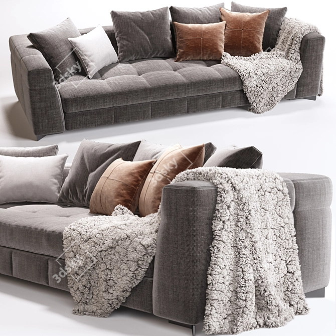 Elegant Minotti Blazer Sofa 3D model image 1