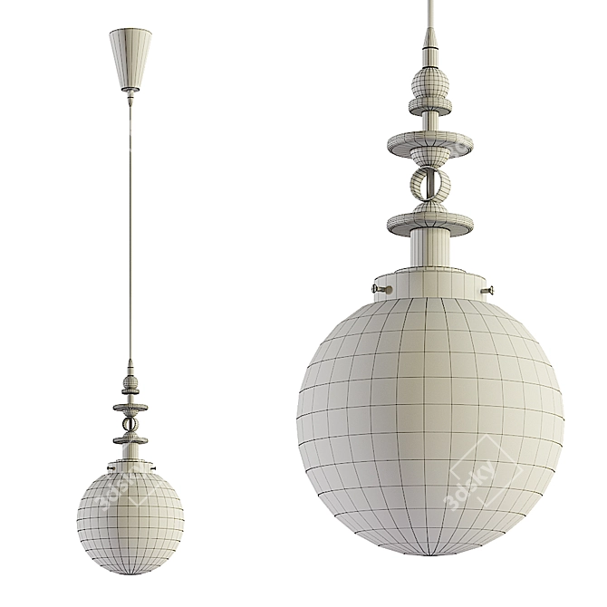 Handle Studio Art Deco Pendant 3D model image 2
