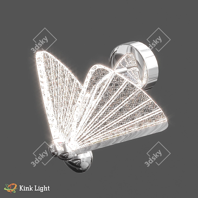 Scandinavian Chrome Butterfly Lamp 3D model image 2