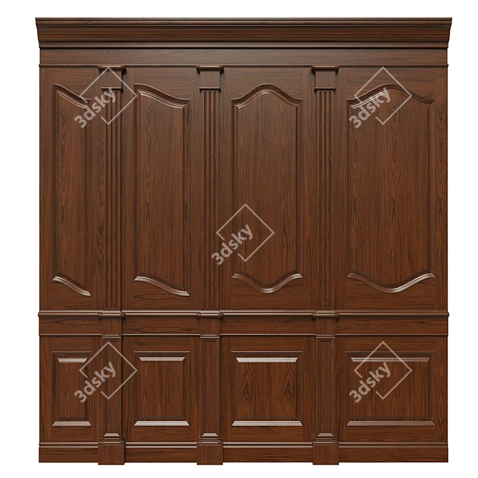 Wooden Panel Set 400-700: Textured UVW, Dif, Ref, Glos, Normal 3D model image 1