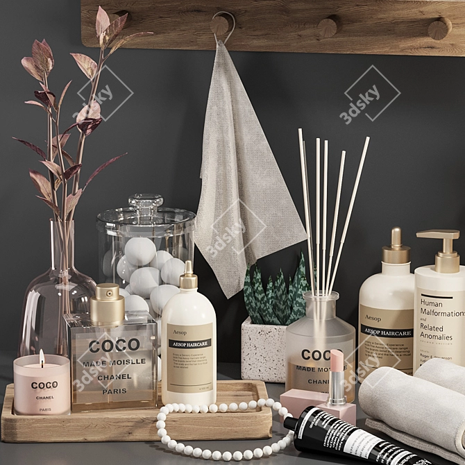 Stylish Bathroom Set for Perfect Renderings 3D model image 2