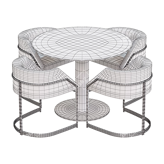Modern Dining Set: Sleek Design, V-Ray Render 3D model image 4