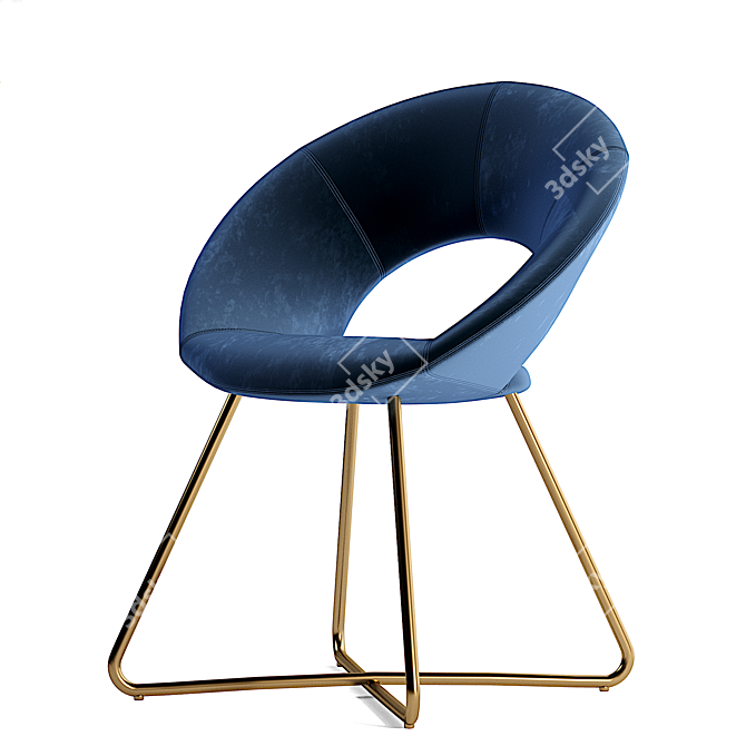 Chic Accent Chair: Duhome Velvet Padded 3D model image 2