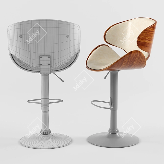 Modern Comfort: LMZ-4905 Bar Stool 3D model image 3