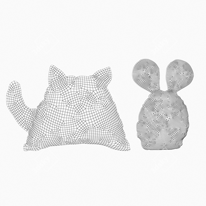 Baby Tapestry Toys: Colorful and Cozy Pillows 3D model image 2