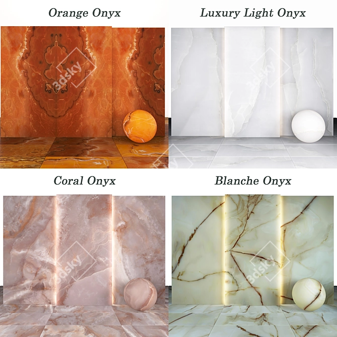 Onyx Collection: Textured Slabs & Tiles 3D model image 3