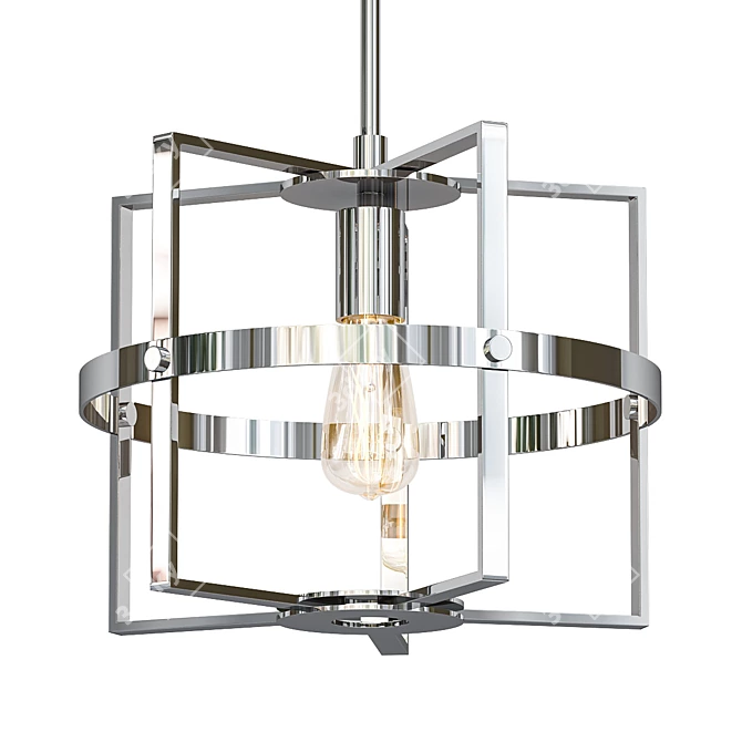 Vintage-inspired Peyton Pendant Light 3D model image 1