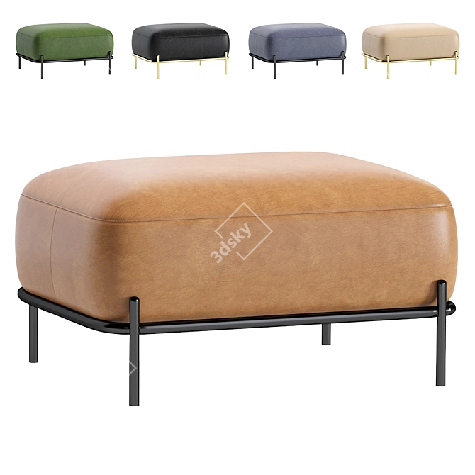 Puff Pawai Leather: Modern Luxury Sofa 3D model image 1