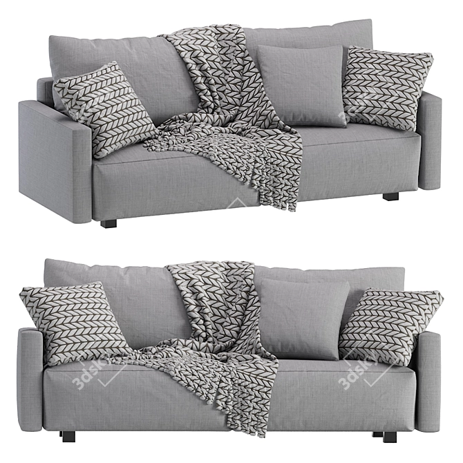 Gimmarp 3-Seater Sofa: Space-Saving Comfort 3D model image 3