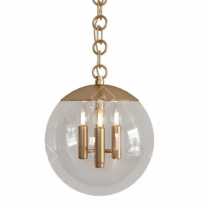 Turenne Medium Pendant: Elegant Globe Design 3D model image 1