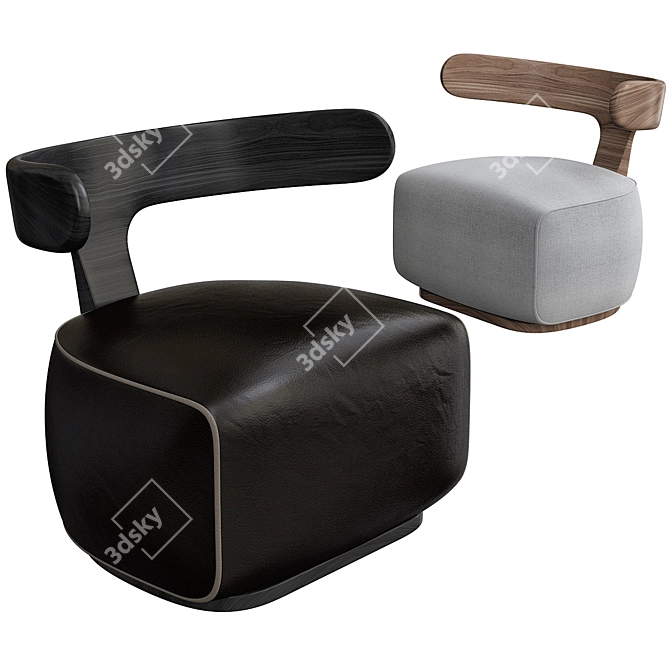 Elegant Moby Dick Dining Chair 3D model image 3