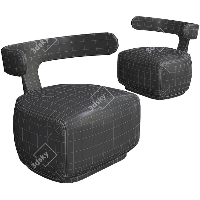 Elegant Moby Dick Dining Chair 3D model image 4