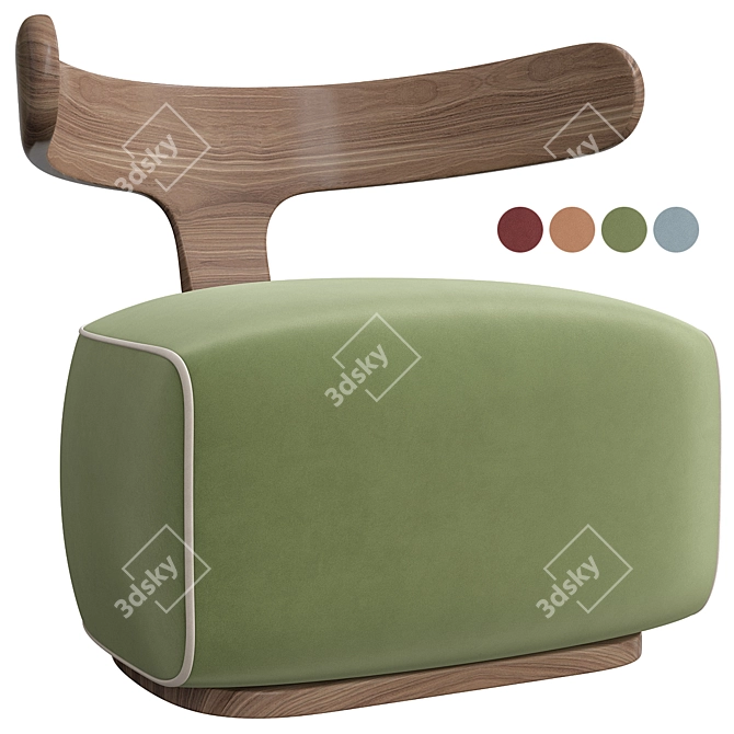 Elegant Moby Dick Dining Chair 3D model image 6