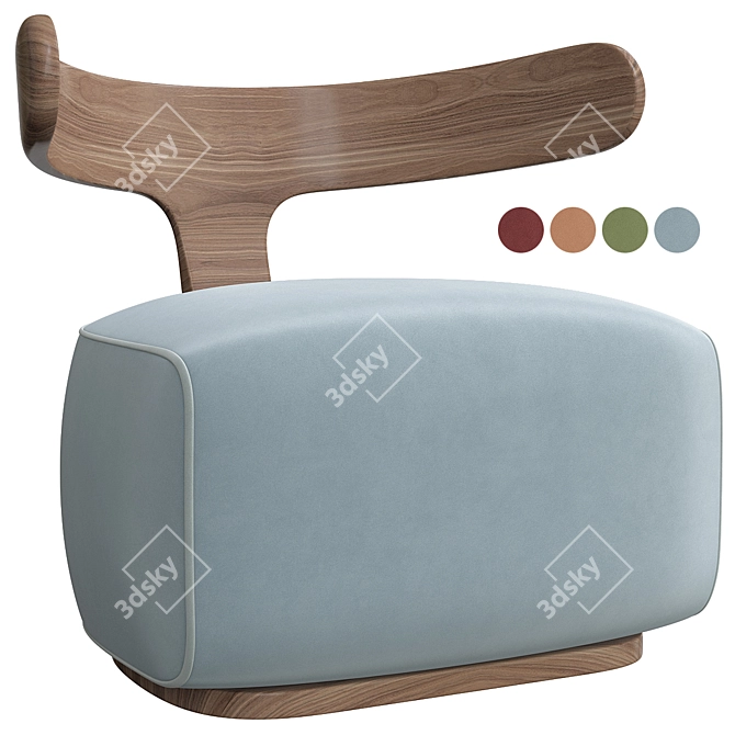 Elegant Moby Dick Dining Chair 3D model image 8
