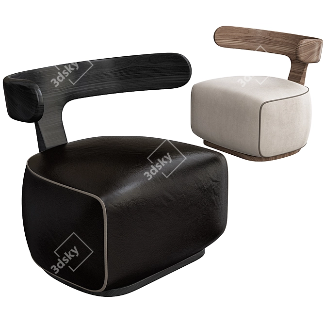 Elegant Moby Dick Dining Chair 3D model image 9