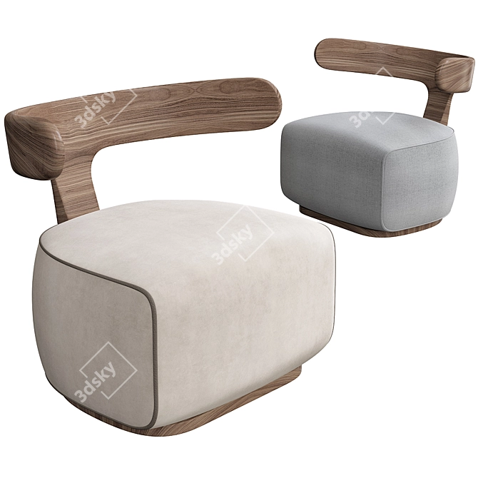 Elegant Moby Dick Dining Chair 3D model image 10