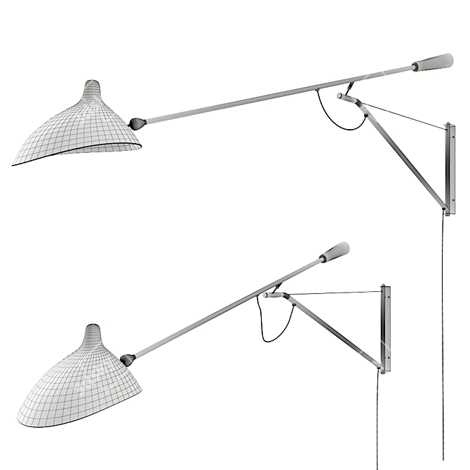 Sleek Mouille Wall Sconce 3D model image 2
