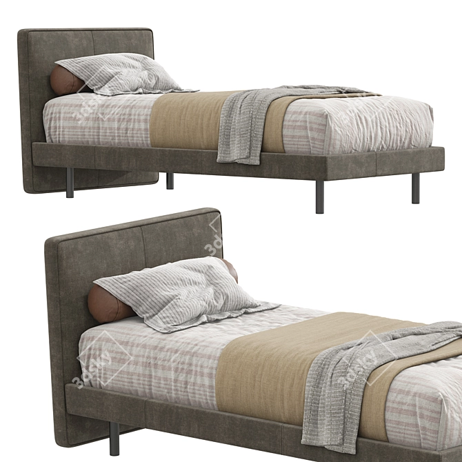 Elegant Single Bed by Pianca 3D model image 6