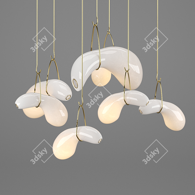 Tinted Glass Pendant Light 3D model image 1