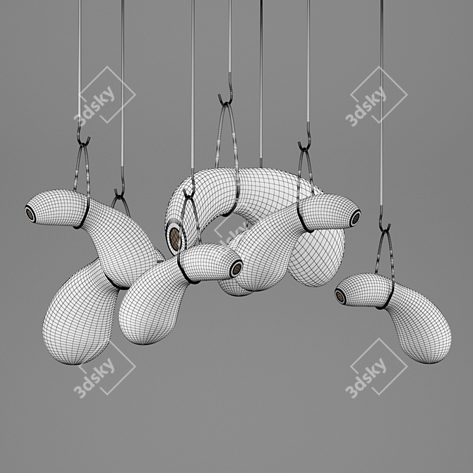 Tinted Glass Pendant Light 3D model image 3