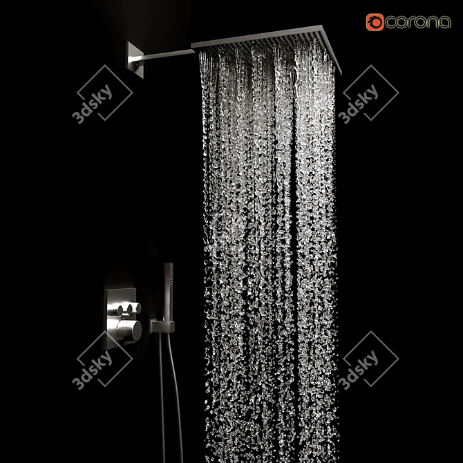 Refreshing Rain Shower Experience 3D model image 1