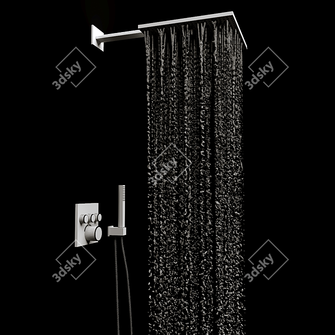 Refreshing Rain Shower Experience 3D model image 4