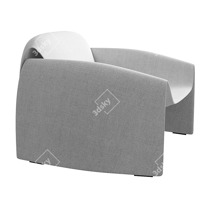 Poliform Le Club Armchair: Sleek Design, High-Quality Materials 3D model image 4