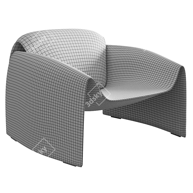 Poliform Le Club Armchair: Sleek Design, High-Quality Materials 3D model image 6