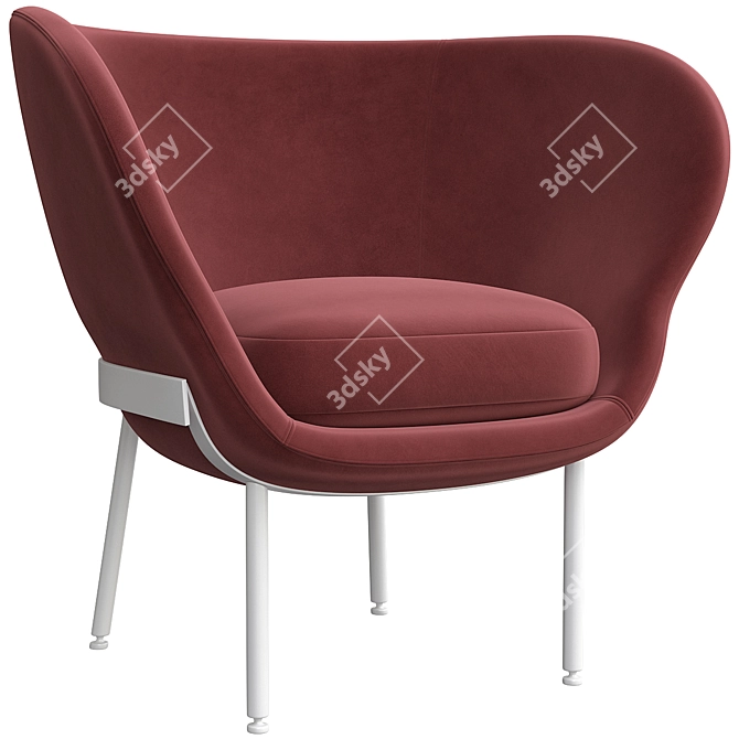 Elegant Armada Lounge Chair 3D model image 5