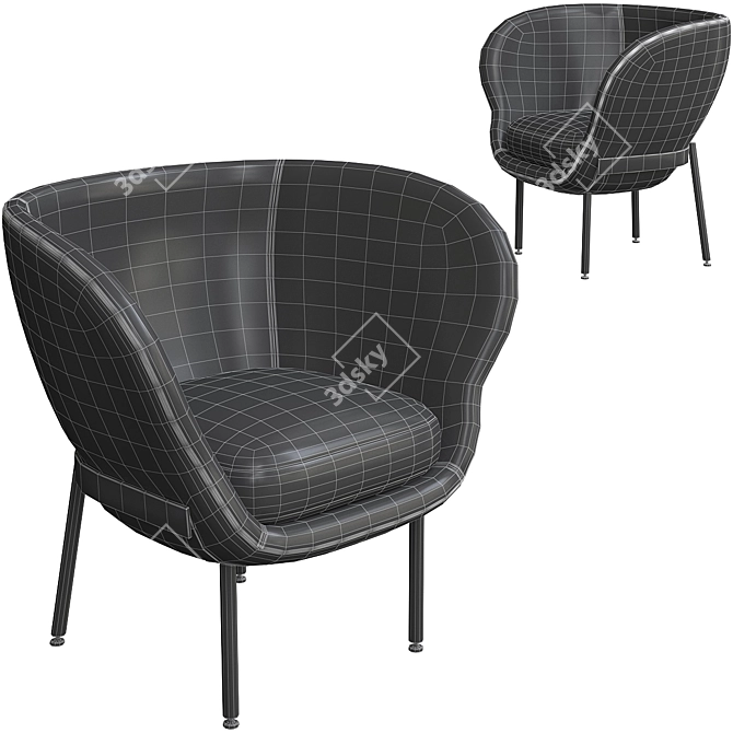 Elegant Armada Lounge Chair 3D model image 8