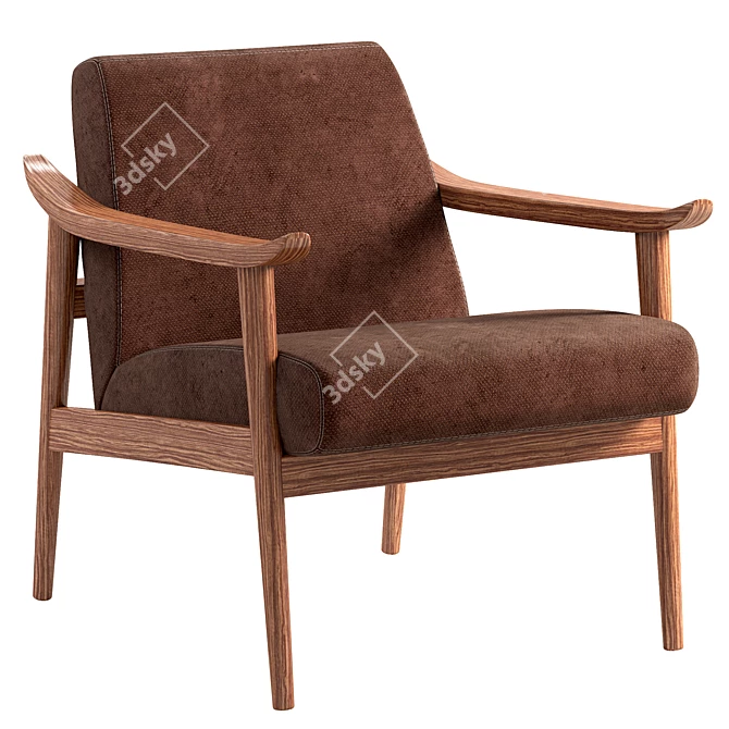 Modern Leather Show Wood Chair 3D model image 1