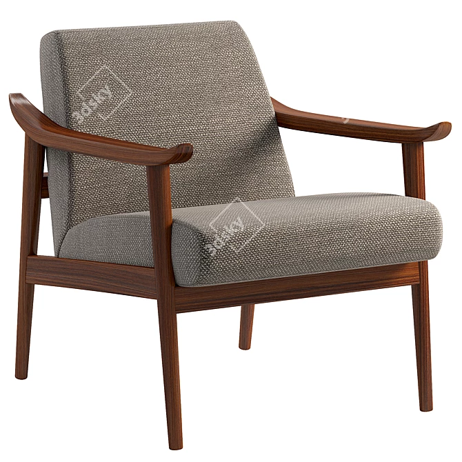 Modern Leather Show Wood Chair 3D model image 3