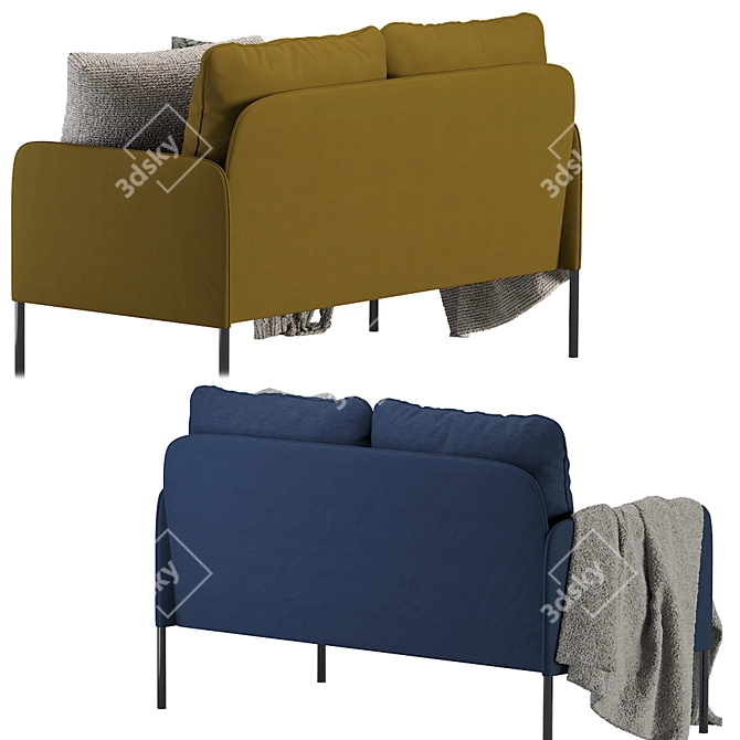 Glostad Classic Blue 2-Seater Sofa 3D model image 5