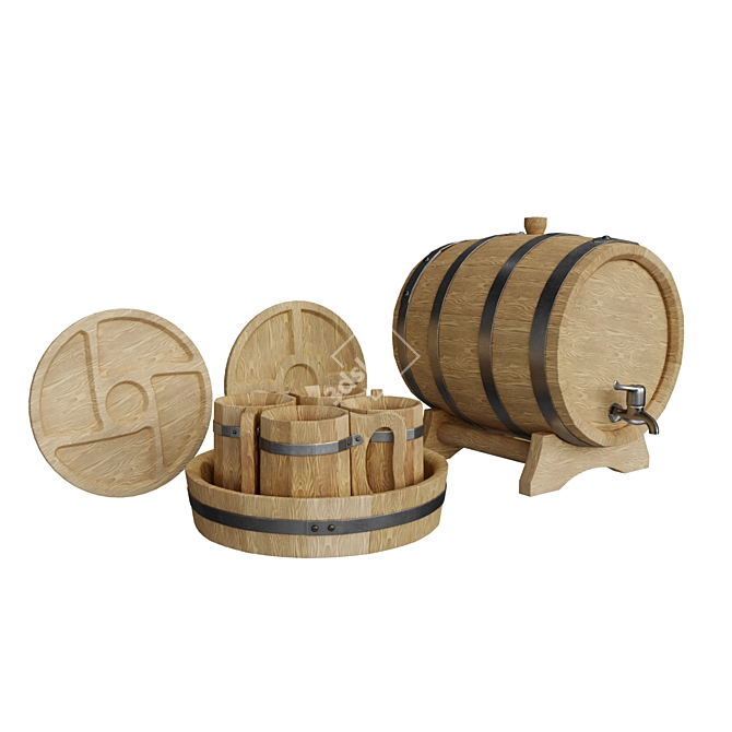 Craft Beer Set: Authentic Brews 3D model image 1